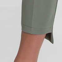 Pantaloni din stofa usor elastica khaki lungi conici cu talie medie - PrettyGirl