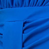 Blue dress elastic cloth midi pencil frontal slit