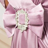 Púder rózsaszínű muszlin harang alakú átlapolt ruha gumirozott derékrésszel