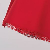Rochie din stofa elastica rosie in clos cu volanase la maneca - StarShinerS