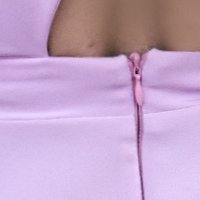 Világos rózsaszínű midi harang ruha rugalmas szövetből hátán v-dekoltázzsall - StarShinerS