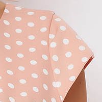 Cloche elastic cloth dots print waist pleats dress