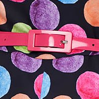 Dress cloche short cut elastic cloth accessorized with belt