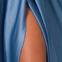 Light Blue Chiffon Wrap Dress with Elastic Waist - PrettyGirl