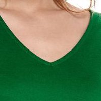 Green dress short cut pleated light material
