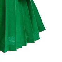 Green dress short cut pleated light material