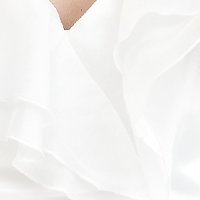Ivory Veil Midi Asymmetrical Dress with Ruffles on the Sleeve - StarShinerS