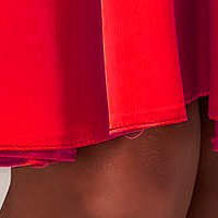 Rochie din satin rosie midi in clos accesorizata cu cordon - StarShinerS
