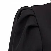 Rochie din stofa usor elastica neagra scurta tip creion cu umeri bufanti - StarShinerS