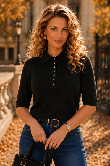 Outfit - dámská halenka, dámské džíny, dámské tašky