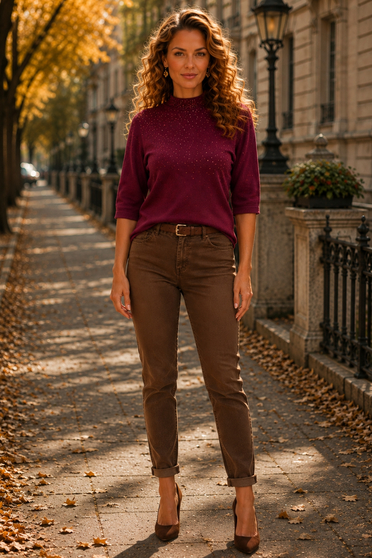 Outfit - dámská halenka, dámské džíny