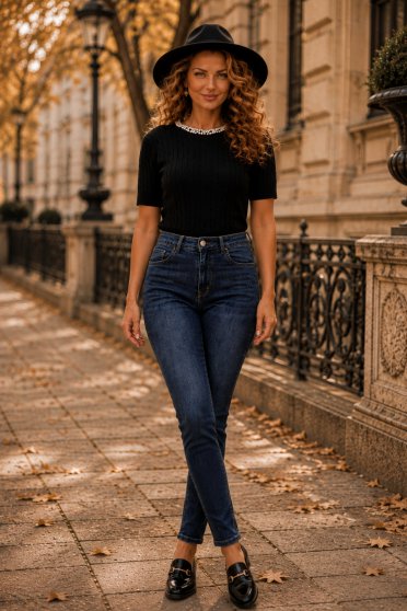 Outfit - dámská halenka, dámské džíny