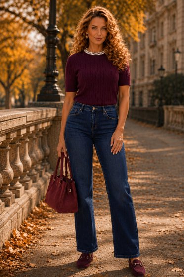 Outfit - bluza za žene, ženska torba, ženske traperice