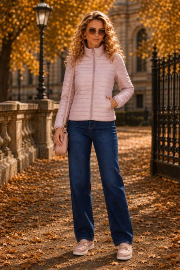 Outfit - dámská bunda, dámské džíny, dámská halenka