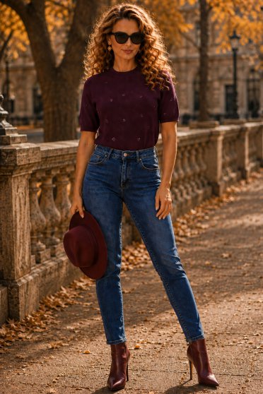 Outfit - dámská halenka, dámské džíny