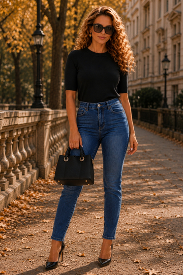Outfit - dámská halenka, dámské džíny